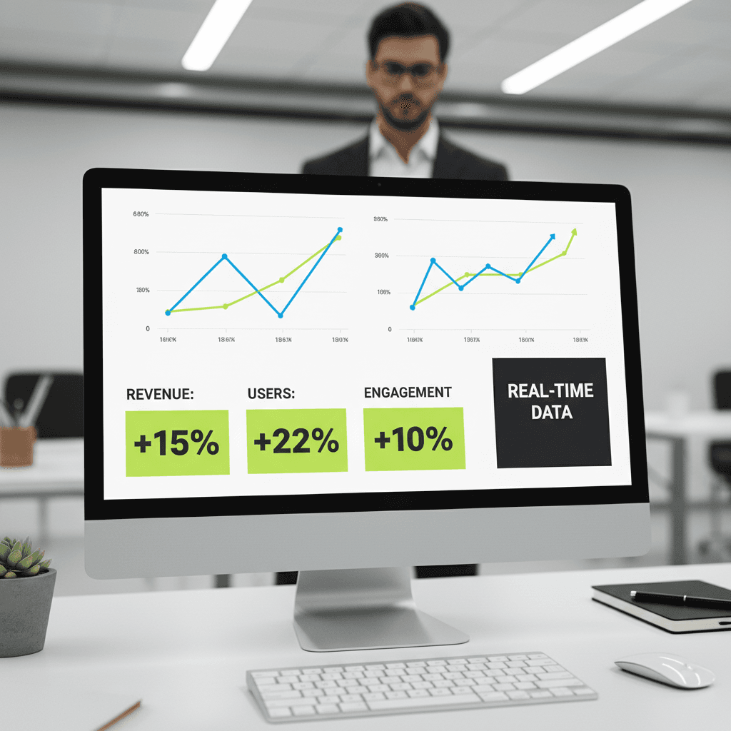 Analytics dashboard showing automation performance metrics