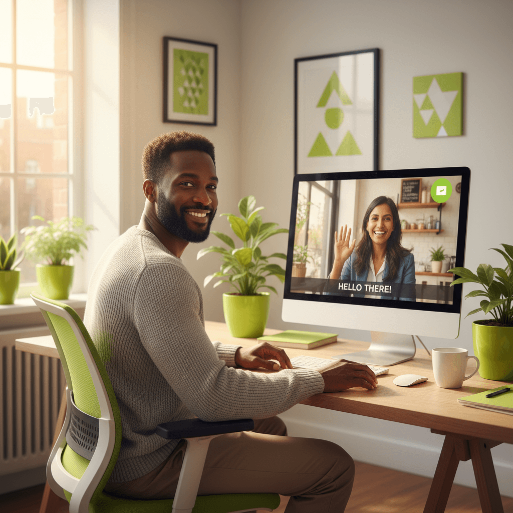 Direct support specialist on video call with client