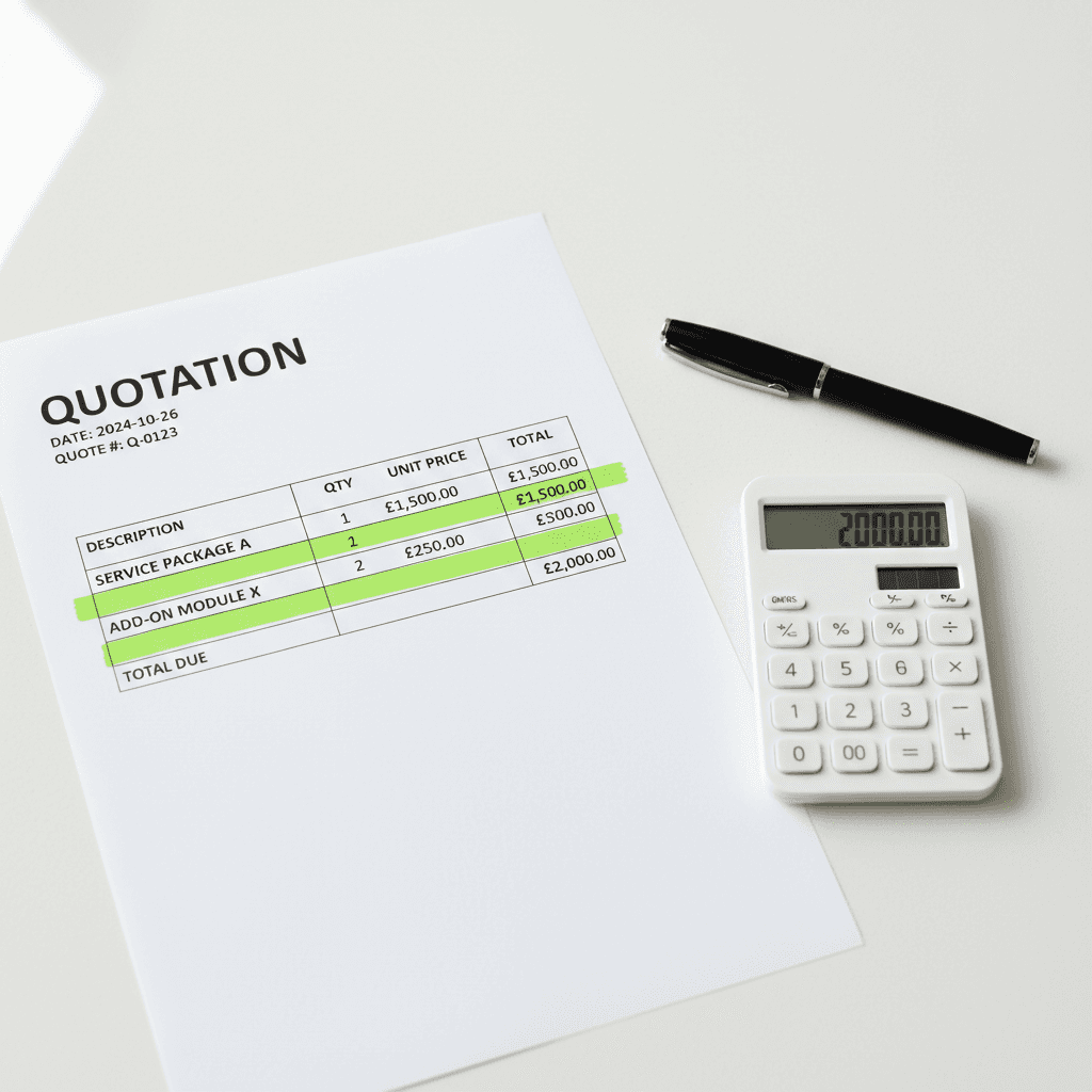 Transparent pricing structure documentation